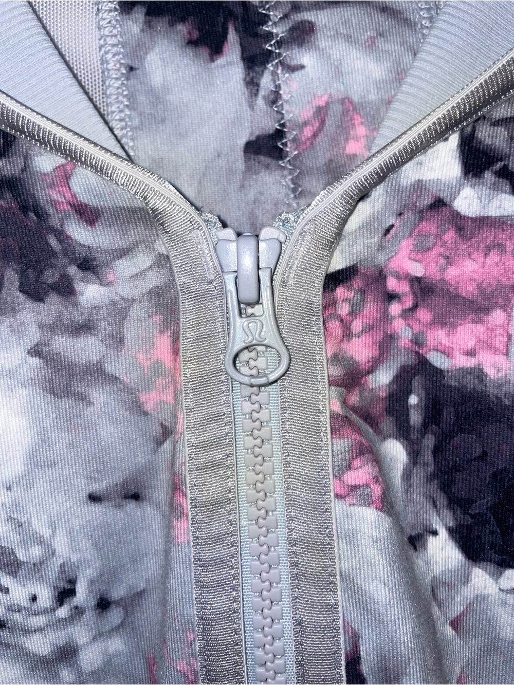 lululemon athletica Light Floral Zip Bomber Jacket in White, Pink & Gray - Picture 9 of 10